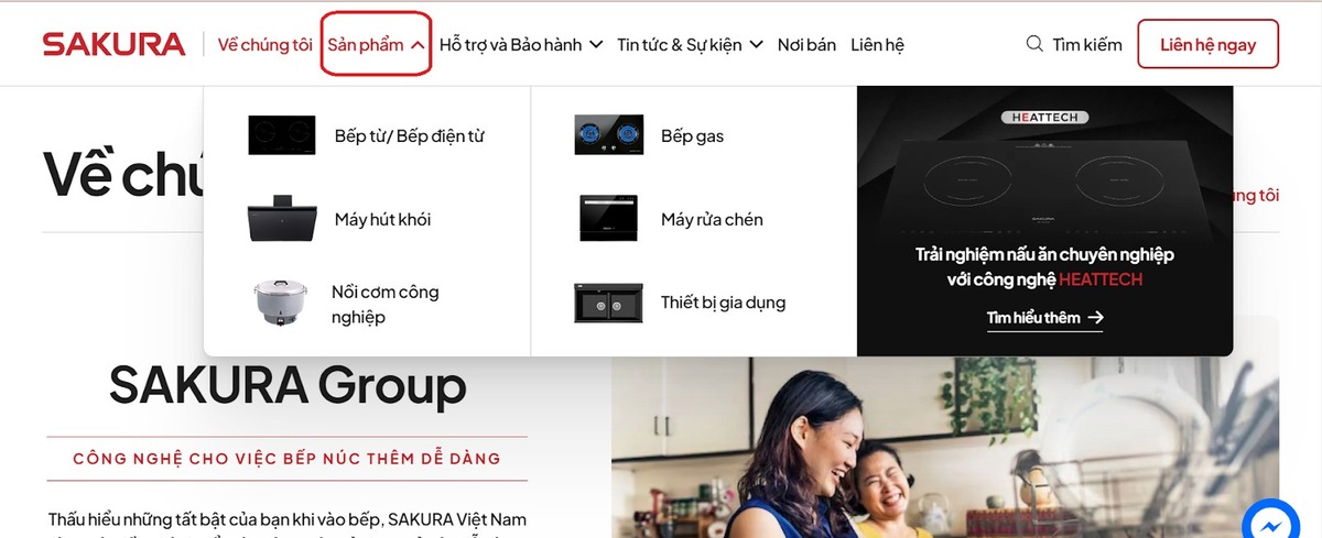 truy cập vào website của SAKURA và chọn sản phẩm hoặc nhập tên sản phẩm