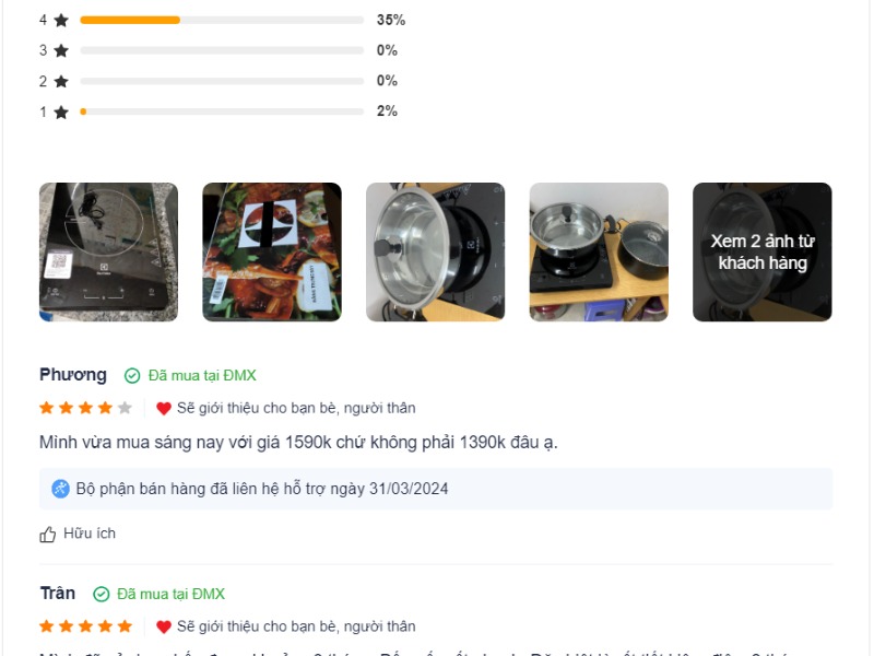đánh giá bếp từ hãng Electrolux