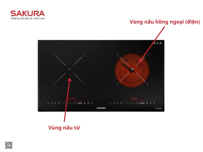 Bếp điện từ hay còn gọi là bếp từ kết hợp hồng ngoại