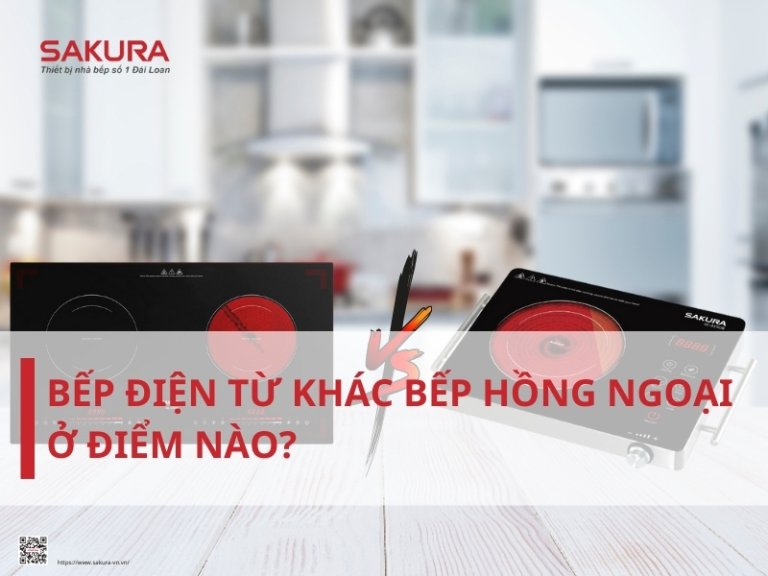 Bếp điện từ khác bếp hồng ngoại ở điểm nào?
