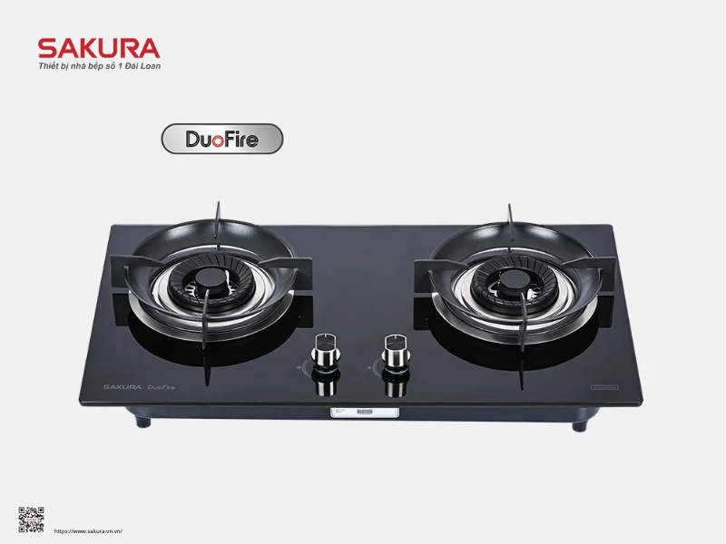 Bếp Gas âm đôi Sakura Sg2526gb
