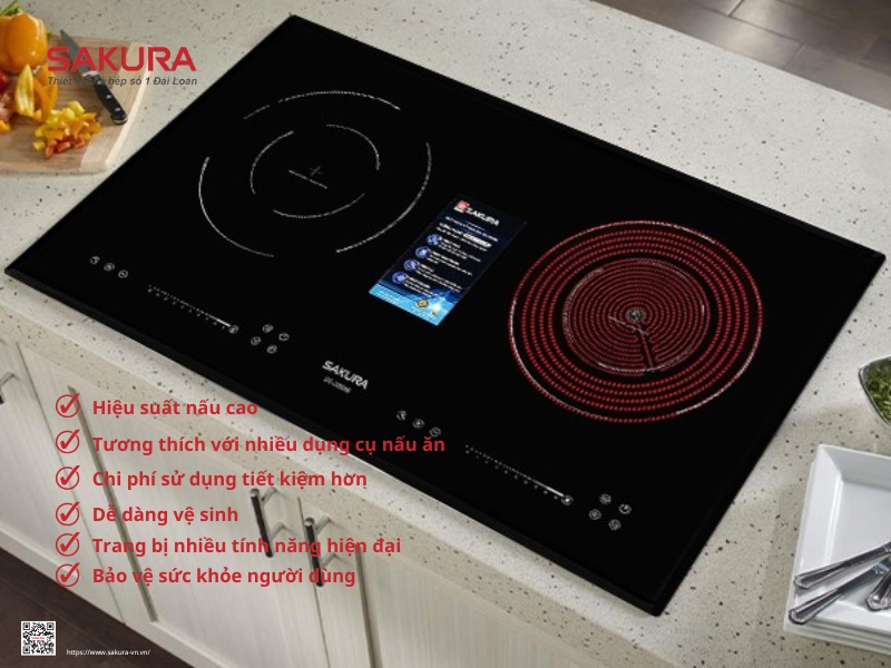 Các ưu điểm của bếp điện từ