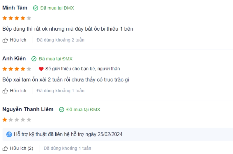 Đánh giá từ khách hàng khi mua bếp điện từ Hafele