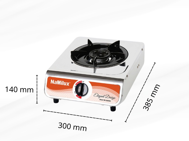 Kích thước bếp gas đơn Namilux NH-260ASM