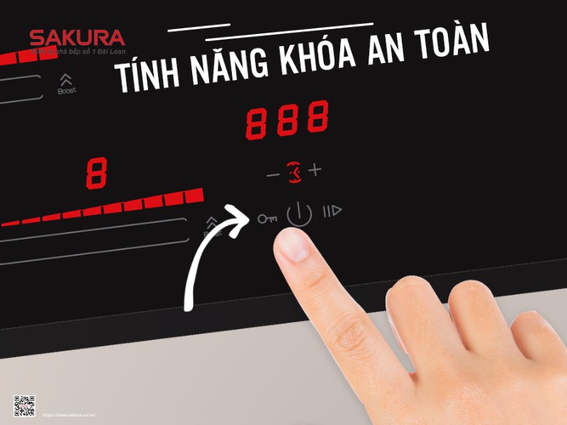 Bếp từ đang bật khóa an toàn sẽ không thể làm nóng