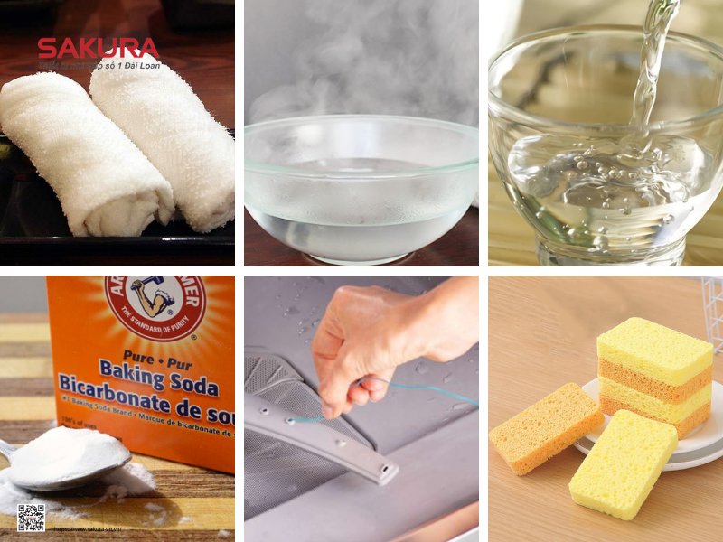 Các vật dụng cần chuẩn bị để vệ sinh máy rửa bát