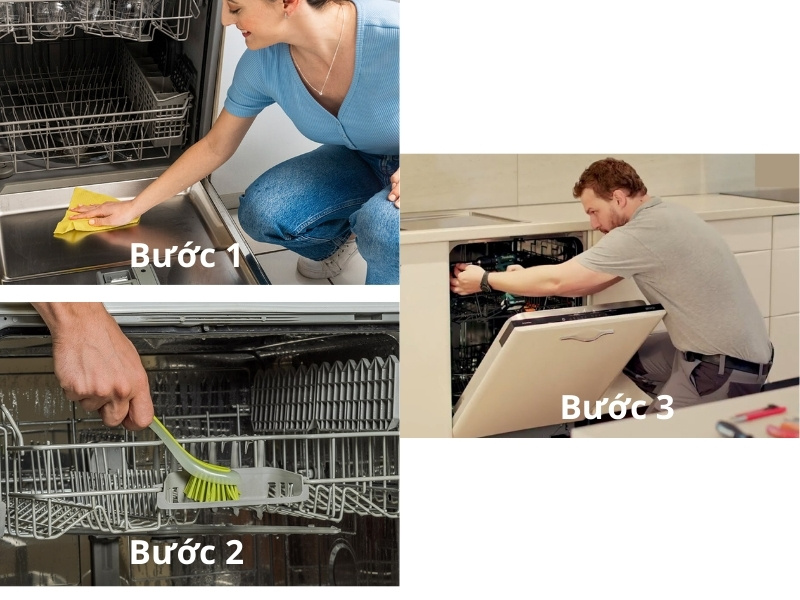 cách vệ sinh khoang máy rửa bát