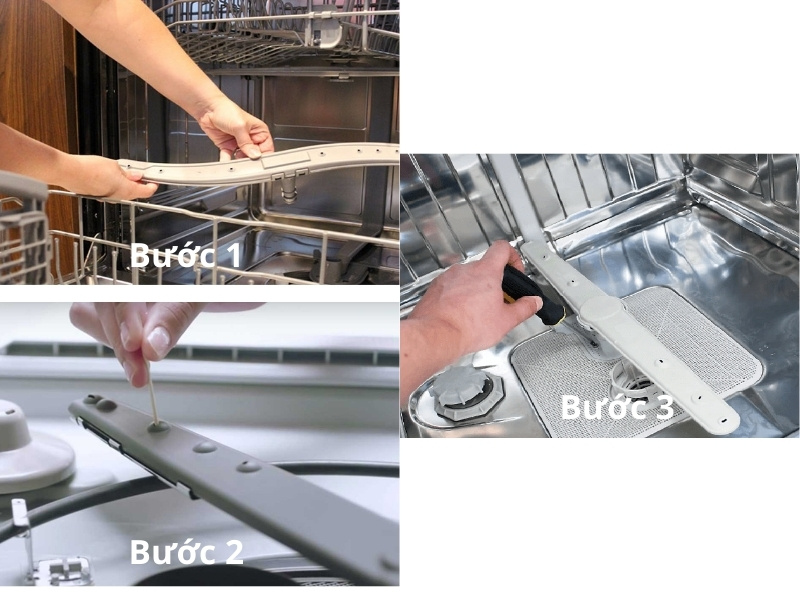 Các bước vệ sinh tay phun của máy rửa bát