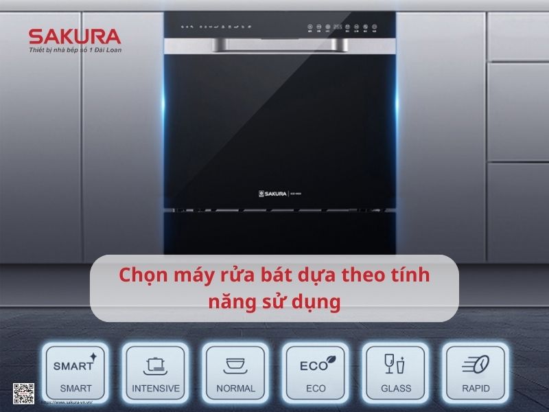 Chọn máy rửa bát dựa theo tính năng sử dụng