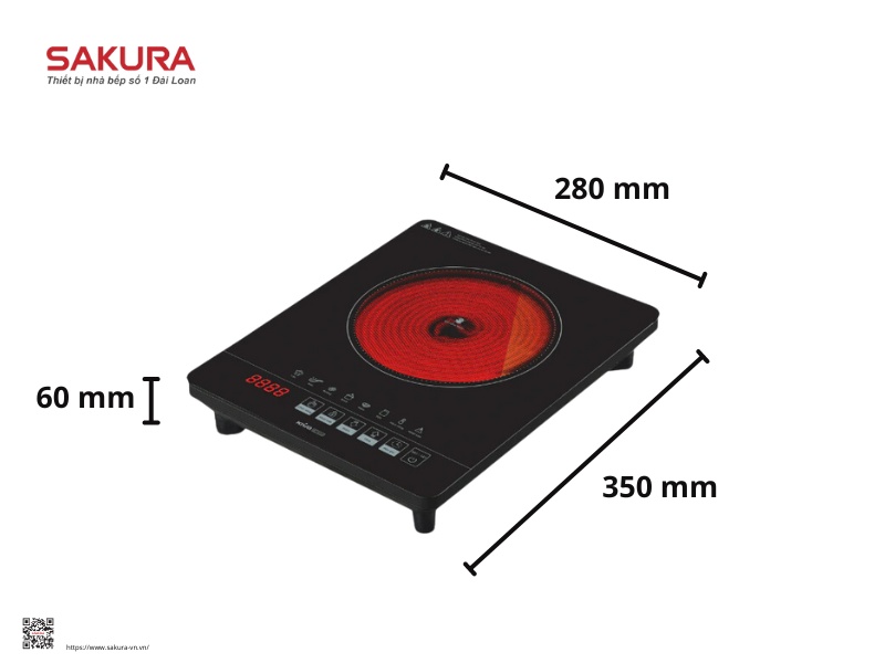 Kích thước bếp hồng ngoại đơn KIWA KE-1151AB