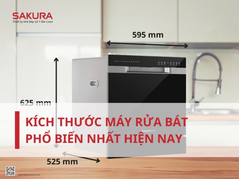 Kích thước máy rửa bát phổ biến nhất hiện nay