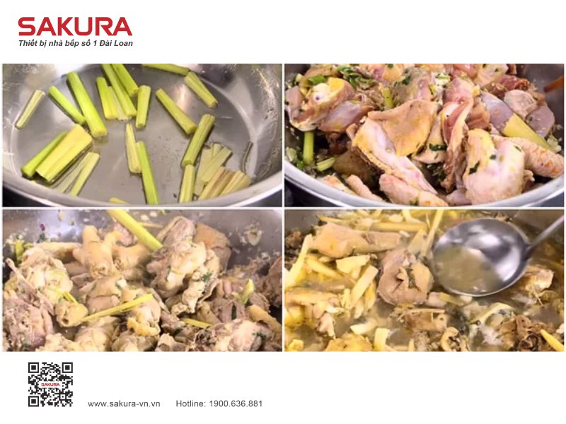 Xao Thit Ga De Nau Lau