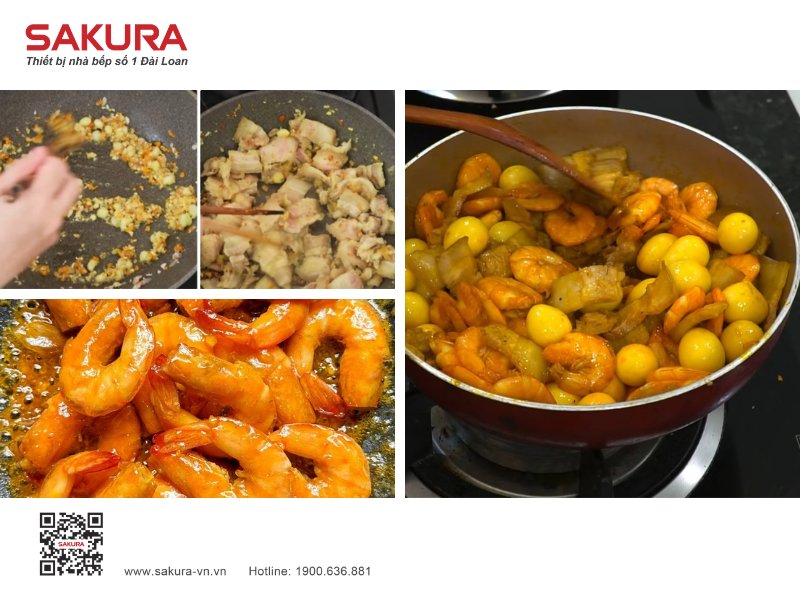 Xao Tom Thit Va Trung Nau Mi Quang