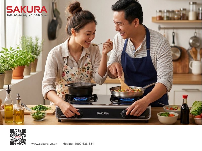 Cung Trai Nghiem Bep Gas Doi Sakura Sa 646ds